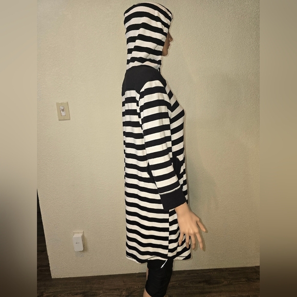 SimplyVera Vera Wang 3/4 Sleeves Women Pullover Hoodie Striped Size Large - Picture 2 of 9